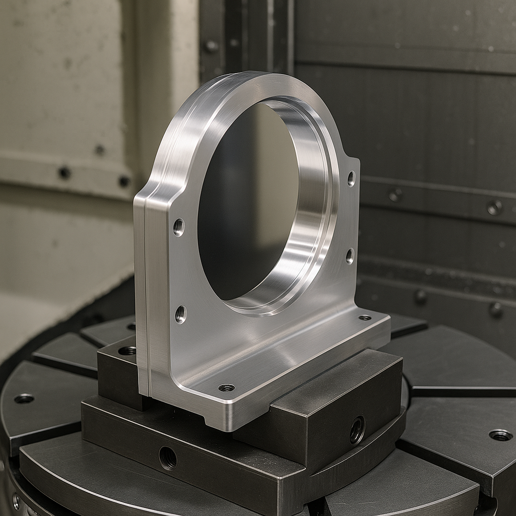 Optical Mirror Machining in Action – High Precision 5-Axis CNC Process for Custom Mounts